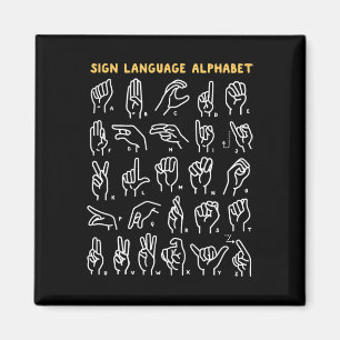 Asl Abc Amerikanische Gebärdensprache Alphabet Ret Magnet