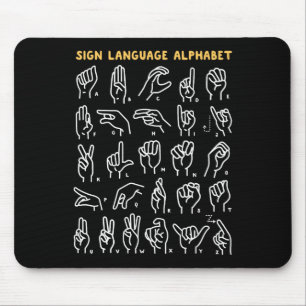 Asl Abc Amerikanische Gebärdensprache Alphabet Ret Mousepad