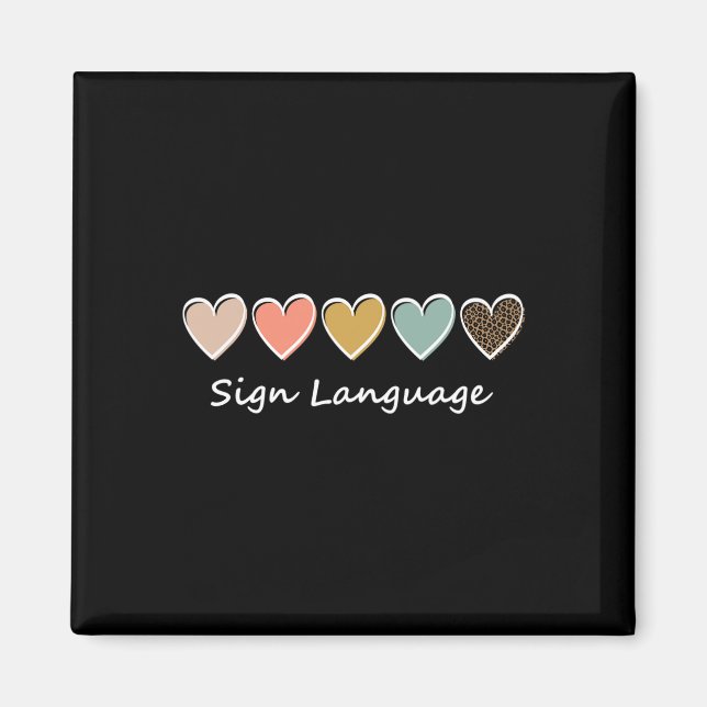 ASL Alphabet American ASL Teacher Sing Language Magnet (Vorne)