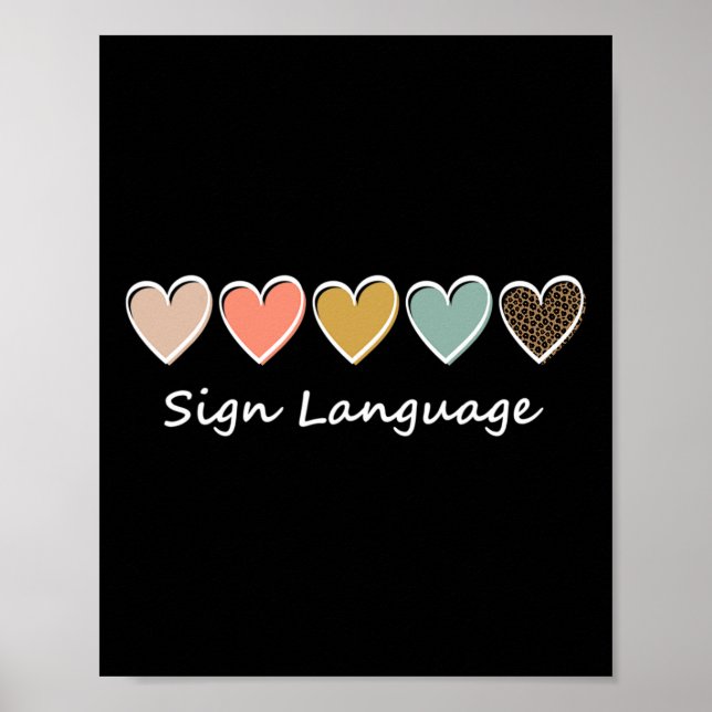 ASL Alphabet American ASL Teacher Sing Language Poster (Vorne)