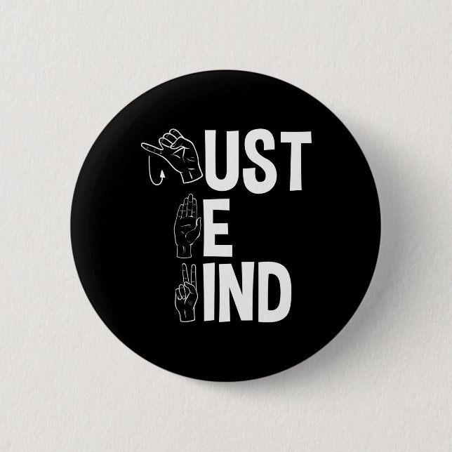 ASL Alphabet American Sing Language ASL Teacher Ju Button (Vorderseite)