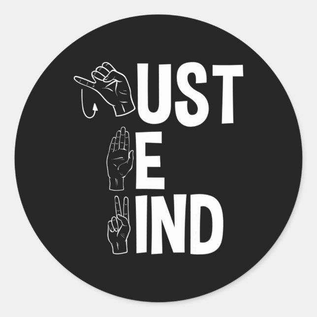 ASL Alphabet American Sing Language ASL Teacher Ju Runder Aufkleber (Vorderseite)