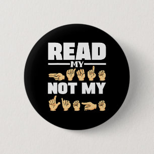 ASL Alphabet American Sing Language ASL Teacher Qu Button