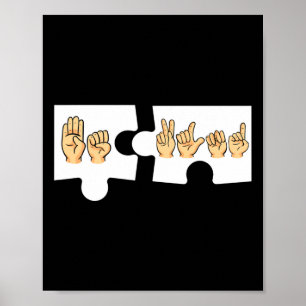 Asl Alphabet Amerikanische Gebärdensprache Asl-Leh Poster