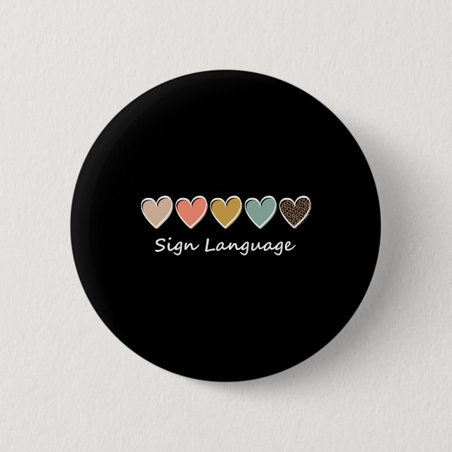 Asl Alphabet Amerikanischer Asl-Lehrer Sing Sprach Button (Vorderseite)