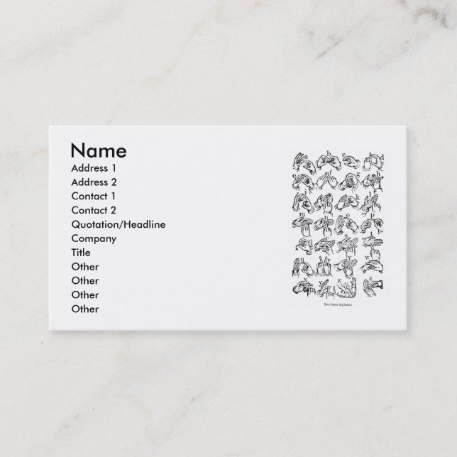 ASL Alphabet Business Card Visitenkarte (Vorderseite)