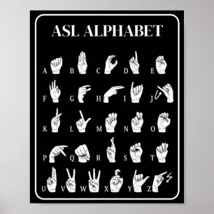 ASL-Alphabet-Handzeichen A-Z Poster