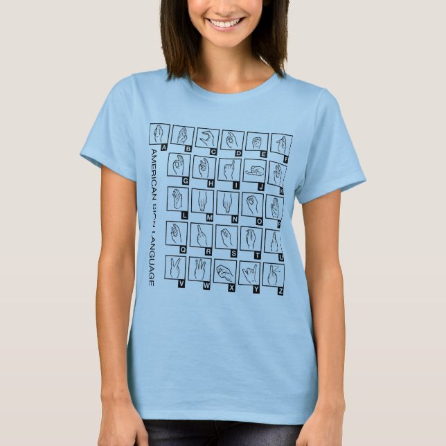 Asl-Alphabet T-Shirt (Vorderseite)