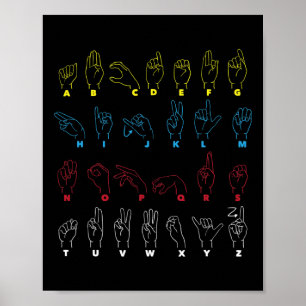 ASL Alphabet Teacher American Sing Language ASL Ch Poster