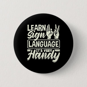 ASL Alphabet Teacher American Sing Language Button