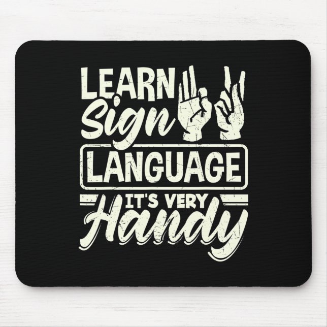 Asl Alphabet Teacher American Sing Language Its Ve Mousepad (Vorne)