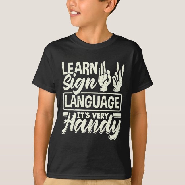 ASL Alphabet Teacher American Sing Language T-Shirt (Vorderseite)