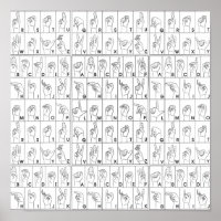 ASL American Sign Language Alphabet A bis Z Buchst