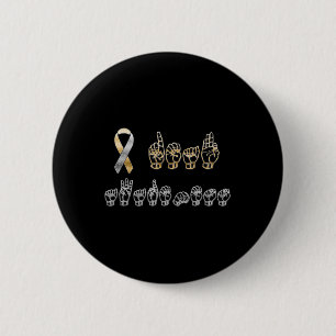 ASL American Sign Language Deaf Awareness Button