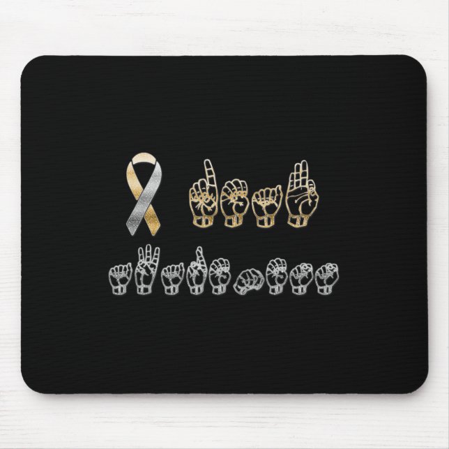 ASL American Sign Language Deaf Awareness Mousepad (Vorne)