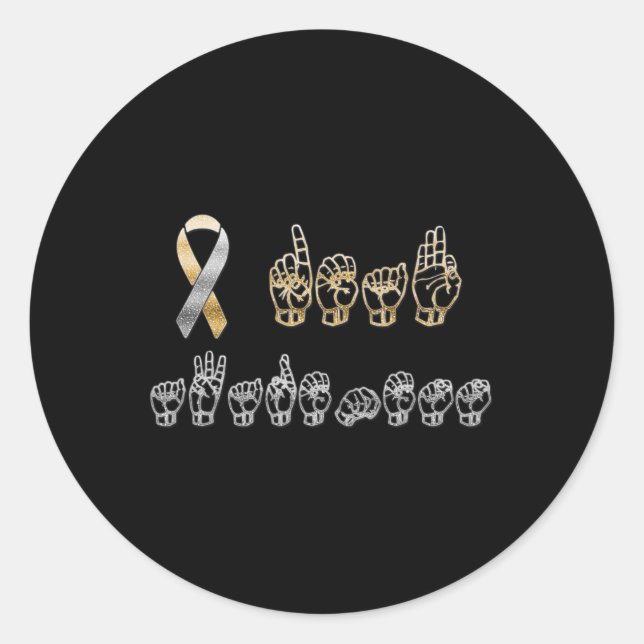 ASL American Sign Language Deaf Awareness Runder Aufkleber (Vorderseite)