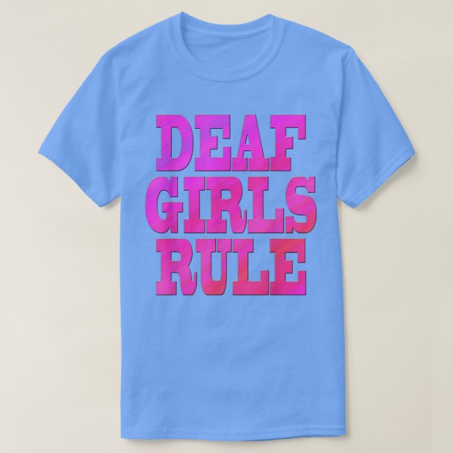 ASL American Sign Language Deaf Girls Rule Deaf T T-Shirt (Design vorne)