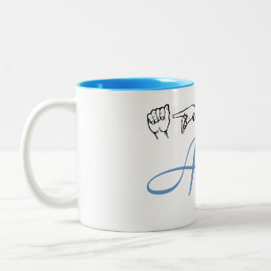 ASL American Sign Language Fingerbuchstaben vom 2. Zweifarbige Tasse