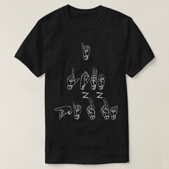 ASL American Sign Language I Liebe Pizza T T-Shirt (Design vorne)
