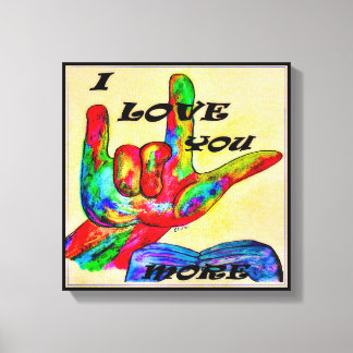 ASL American Sign Language I LIEBE SIE MEHR 2 Leinwanddruck