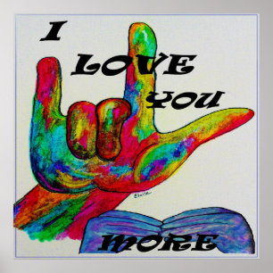 ASL American Sign Language I LIEBE SIE MEHR Poster