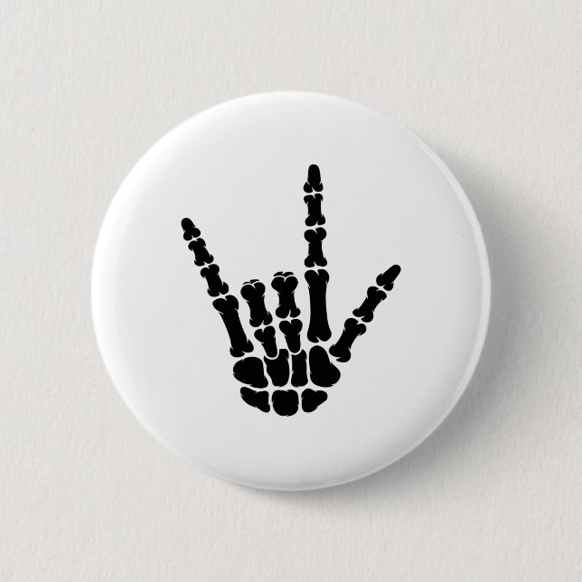 Asl American Sign Language I Liebe You Skeleton Ha Button (Vorderseite)