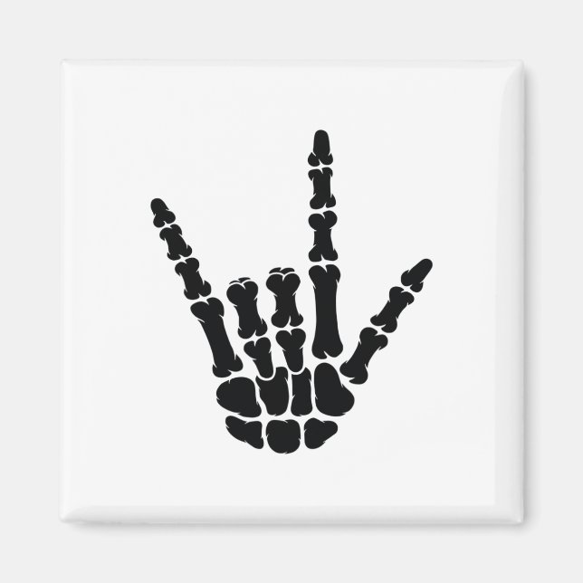 Asl American Sign Language I Liebe You Skeleton Ha Magnet (Vorne)