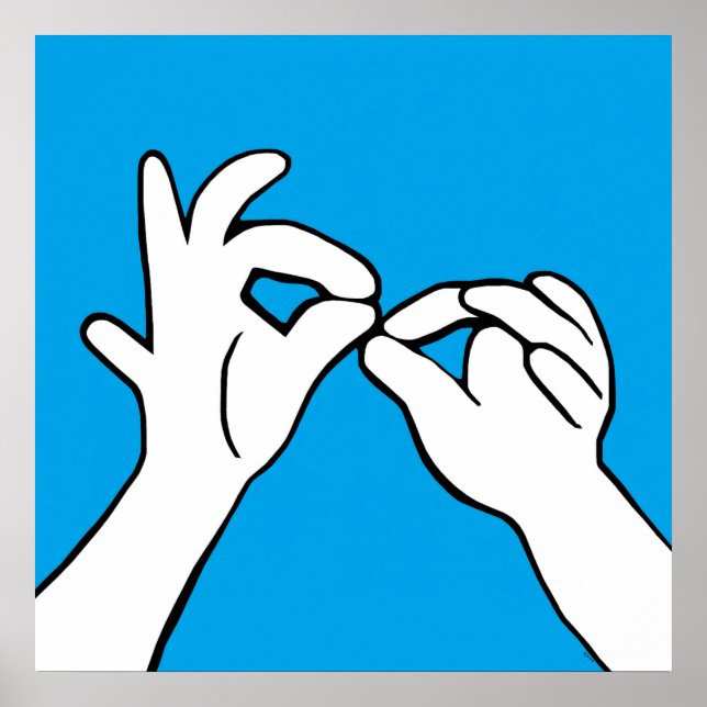 ASL American Sign Language INTERPRET Poster (Vorne)