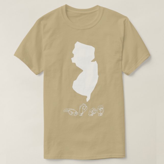 ASL American Sign Language New Jersey T T-Shirt (Design vorne)