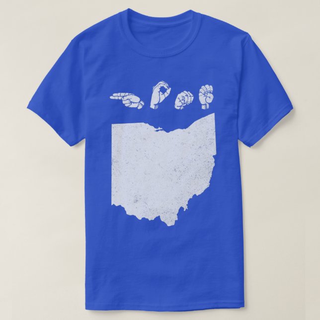 ASL American Sign Language Ohio Home T T-Shirt (Design vorne)