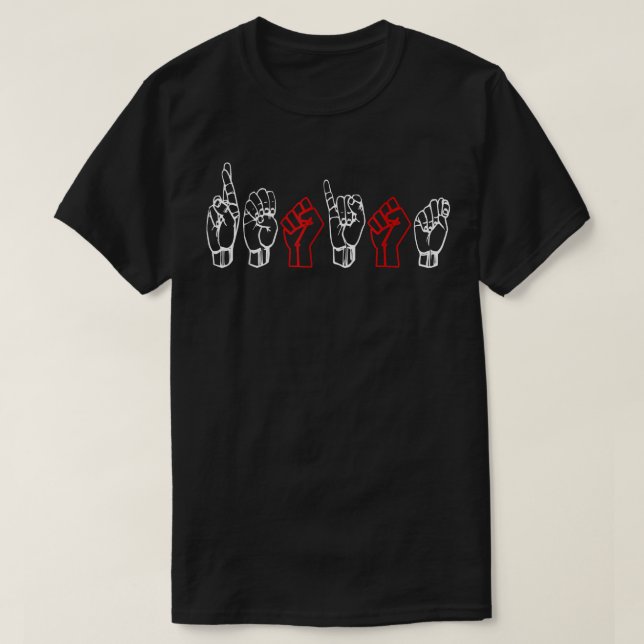 ASL American Sign Language RESIST T Shirt Great g (Design vorne)