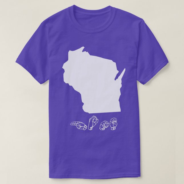 ASL American Sign Language Wisconsin T-Shirt (Design vorne)