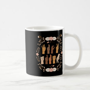 Asl Anti Trump Sign Language Floral Funny Kaffeetasse