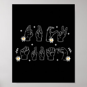 Asl Anti Trump signiert Funny und Geste von Hand Poster