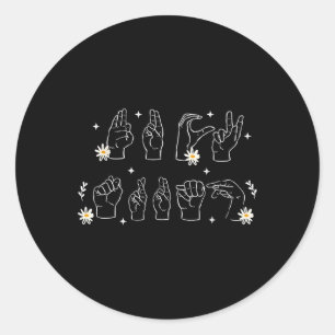 Asl Anti Trump signiert Funny und Geste von Hand Runder Aufkleber