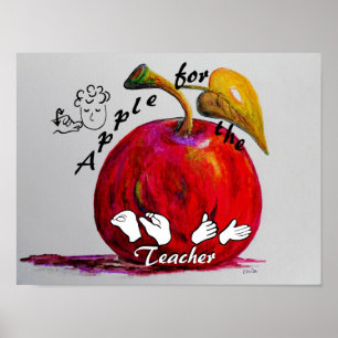 ASL Apple für Lehrer Poster