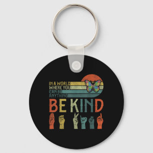 Asl Be Kind Tshirts Au Bewusstsein Schmetterling J Schlüsselanhänger