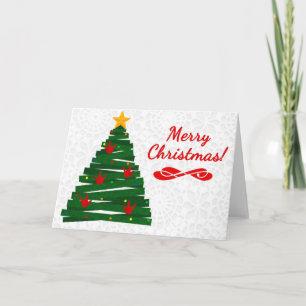 ASL Christmas Tree Card mit ILY Handform Ornamente Feiertagskarte