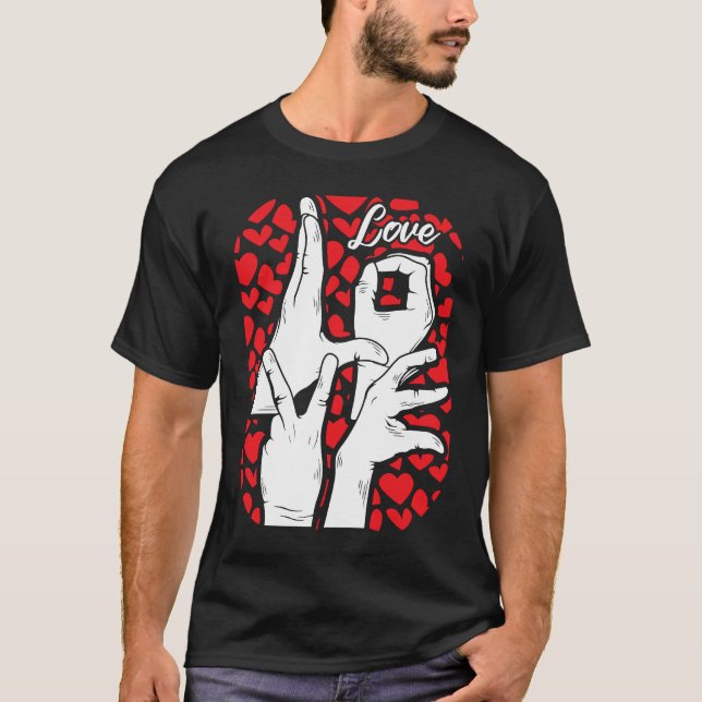 ASL Class Sign Language Fun Fighting Valentines Da T-Shirt (Vorderseite)