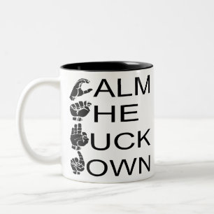 ASL CTFD Calm The F**K Down #USAPatriotGraphics Zweifarbige Tasse