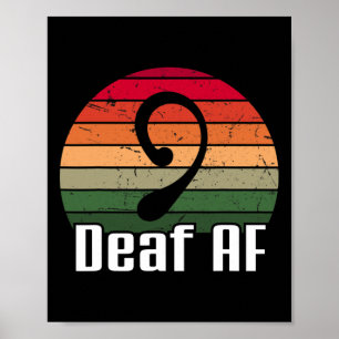 Asl Deaf Af Sign Language Deaf Awareness Poster