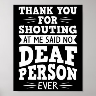 ASL Deaf Awareness Anhörung Verlust und Gebärdensp Poster