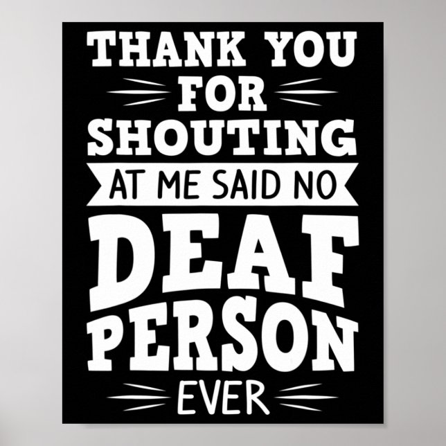 ASL Deaf Awareness Anhörung Verlust und Gebärdensp Poster (Vorne)