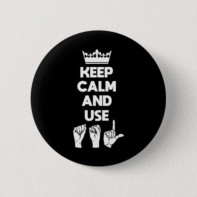 ASL Deaf Awareness und Gebärdensprache 1 Button (Vorderseite)
