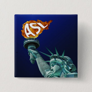 ASL erleuchtet die taube und Anhörungs-Leute Button