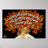 ASL erleuchtet Geist und offenes Herz 36" x 24"
