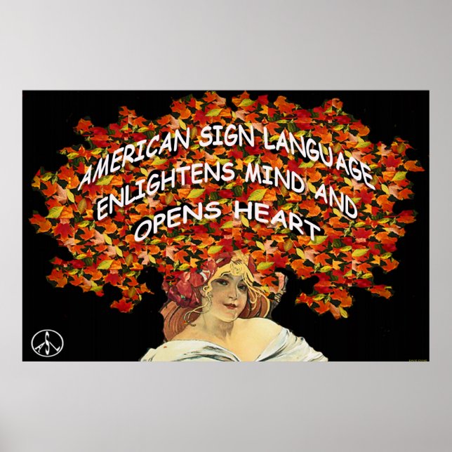 ASL erleuchtet Geist und offenes Herz 36" x 24" Poster (Vorne)