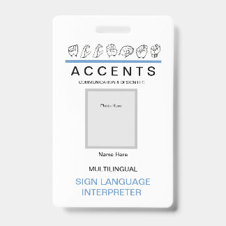 ASL-Fingerspelled Professional ID-Ausweis Ausweis