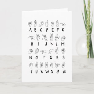 ASL-Gebärdensprachalphabet-Lerngeschenk Karte