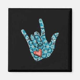 Asl-Gebärdensprache Ich liebe dich Geste Herz Gehö Magnet